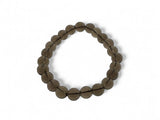 Crystal Smokey Topaz Round Bead Bracelet