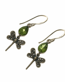 Peridot .925 Sterling Silver Dragonfly Earrings