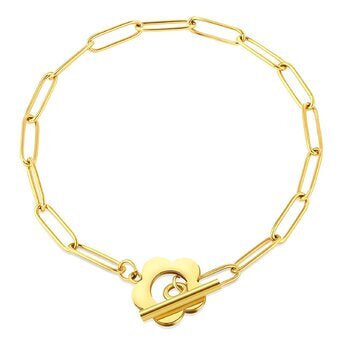 18K Gold Plated Stainless Steel "Flower" Bracelet