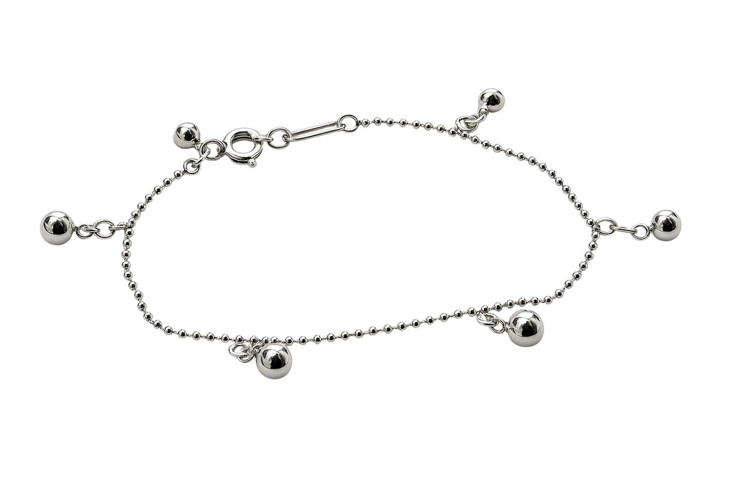 Dainty Jingle Ball Chain Sterling Silver Bracelet