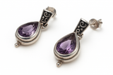 Amethyst Teardrop .925 Sterling Silver Earrings
