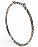 Swirled Sterling Silver Bangle Ball Ends