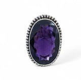 Amethyst Sterling Silver Oval Ring