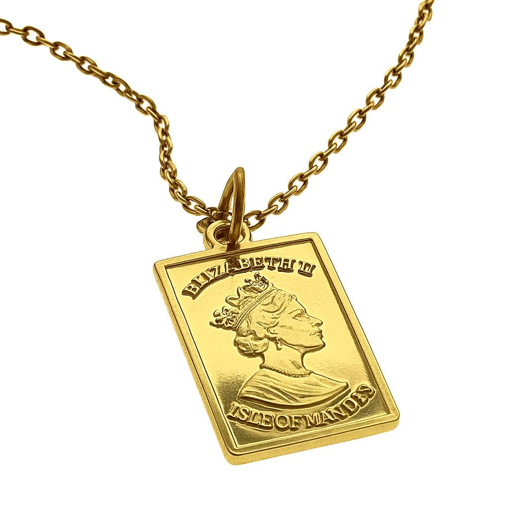 Coin 18K Gold Plated Sterling Silver Queen Elizabeth Necklace
