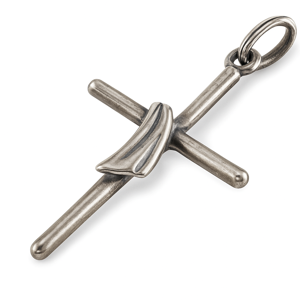 Cross Sashed Sterling Silver Pendant