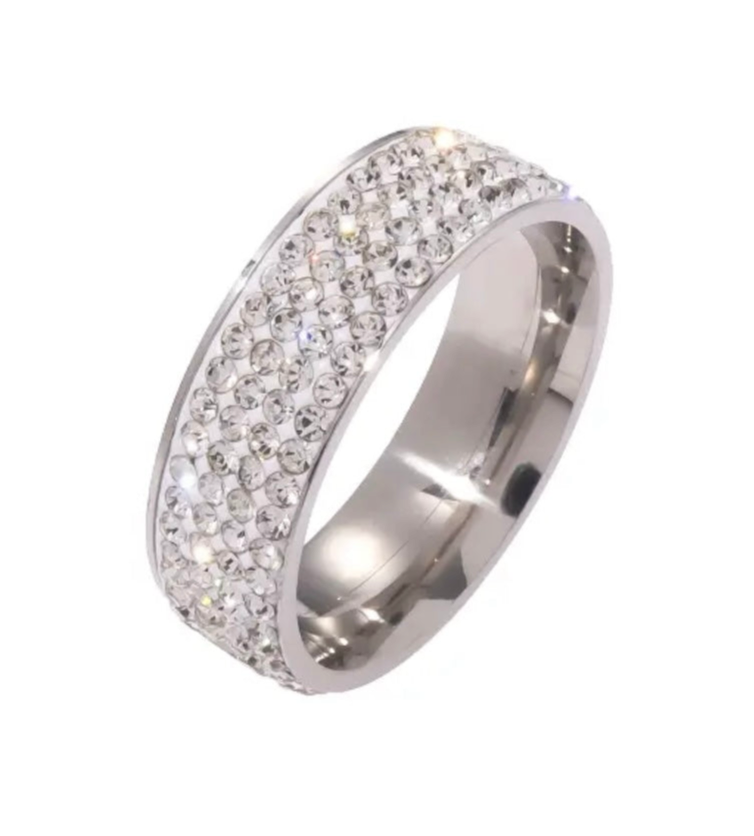 Cubic Zirconia Sterling Silver Band