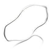 Flattened 2mm Wire Wave Sterling Silver Bangle