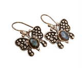 Labradorite Sterling Silver  Butterfly Earrings