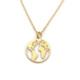 Coin 18K Gold Plated World Sterling Silver Necklace