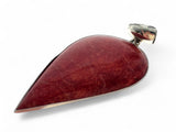 Red Coral Teardrop .925 Sterling Silver Pendant
