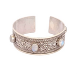 Moonstone Sterling Silver Balinese Cuff