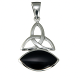 Onyx Trinity Knot Sterling Silver Pendant