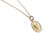 Coin 18K Gold Plated 925 Sterling Silver Virgin Mary Necklace