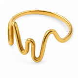 Gold Plated Squiggle Midi  .925 Sterling Silver Ring