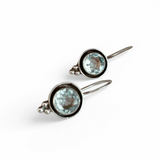 Blue Topaz Round Sterling Silver Earrings