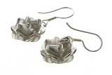 Rose Drop Sterling Silver Earrings