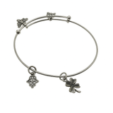 Charm Sterling Silver Expandable Bangle