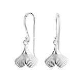 Silver Ginkgo Leaf Earrings