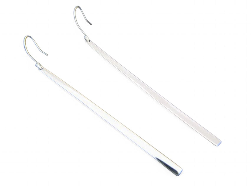 Long Graduated Bar Sterling Silver Earring