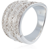 Cubic Zirconia Studded Sterling Silver Ring