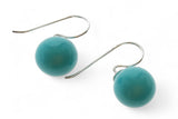 Turquoise Like 10mm Ball Drop Sterling Silver Earrings