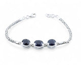 Blue Sapphire Sterling Silver Balinese Bracelet