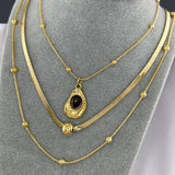 18K GOLD PLATED STAINLESS STEEL NECKLACE, INTENSITY