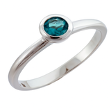 Blue cubic zirconia stackable .925 sterling silver ring