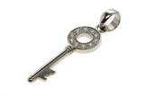 Key Cubic Zirconia Sterling Silver Pendant