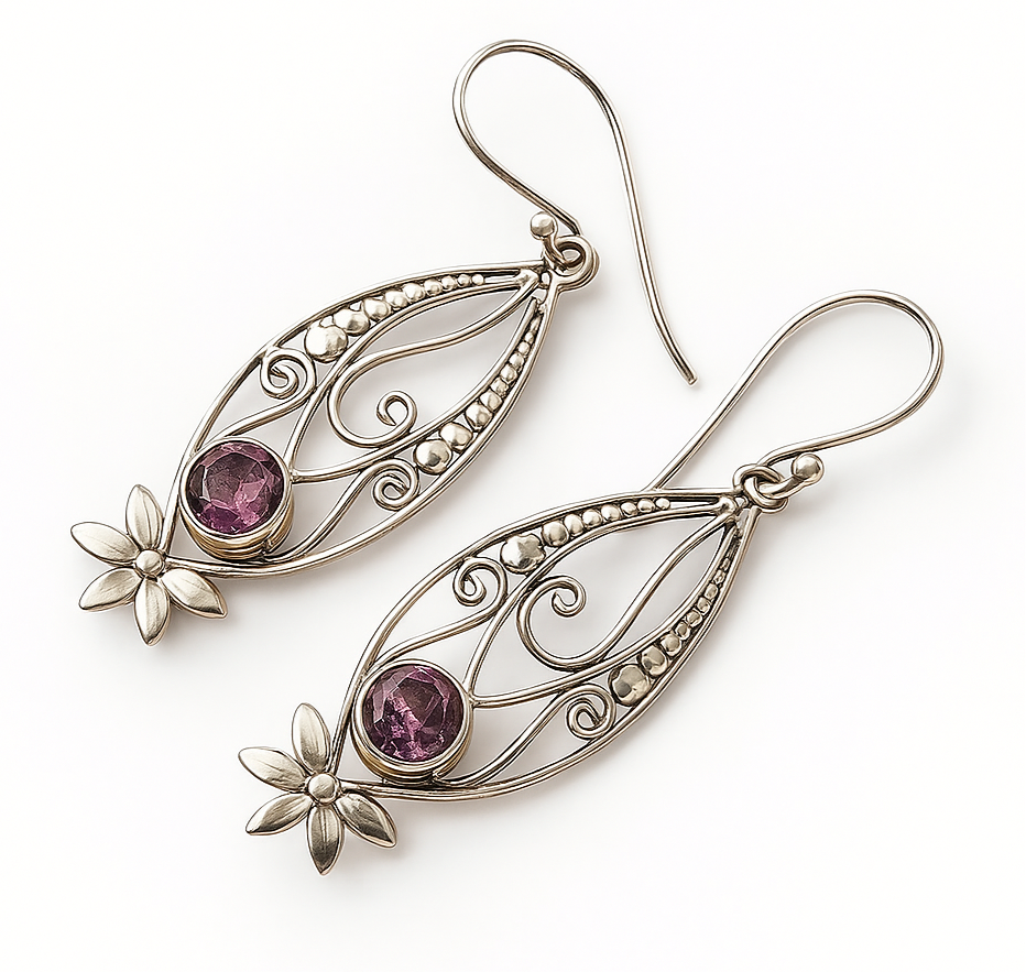 Amethyst Sterling Silver Earrings