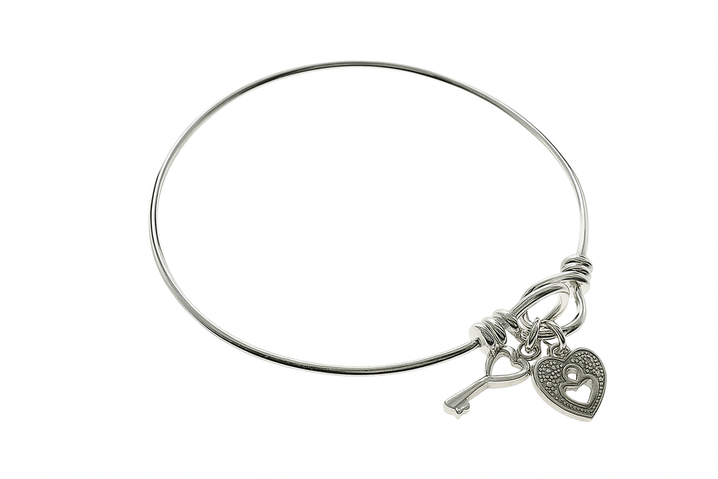Charm Sterling Silver Bangle