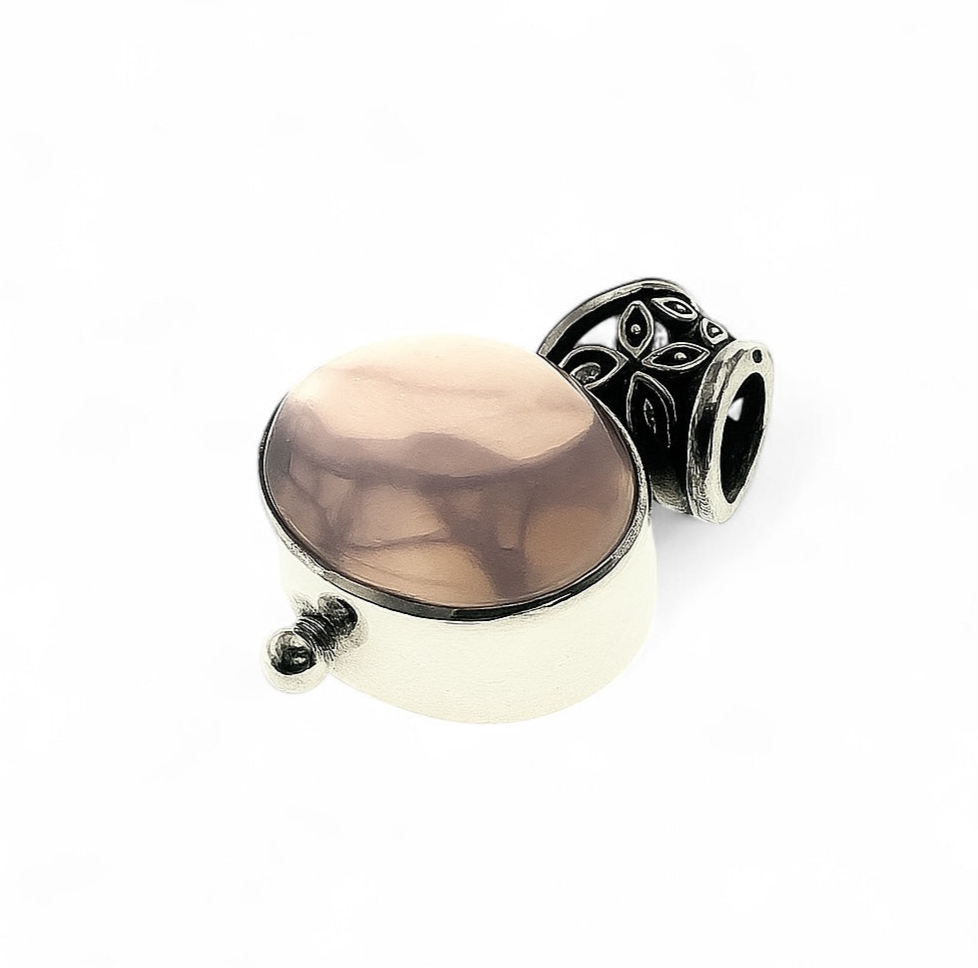 Pink Resin Sterling Silver Pendant