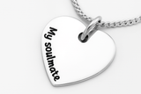 Heart with "My Soulmate" Inscription Sterling Silver Pendant