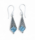 Blue Topaz .925 Genuine Silver Earrings