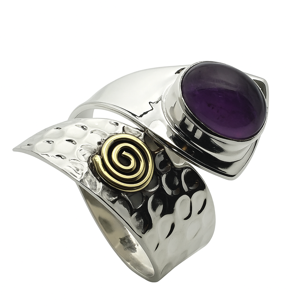 Amethyst Sterling Silver Wrap Ring