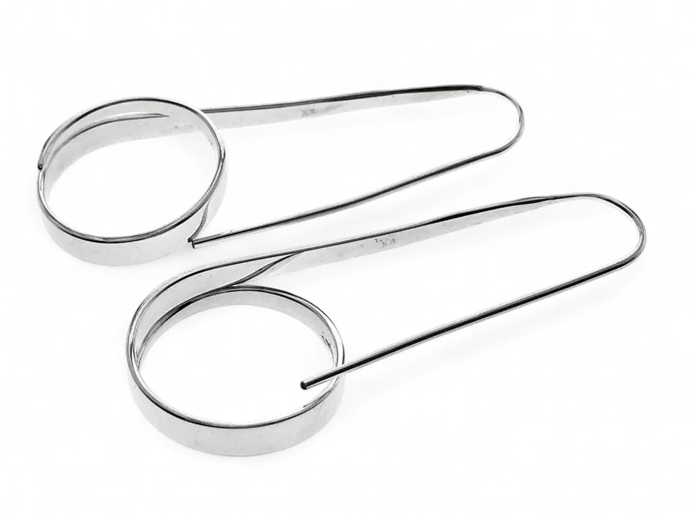 Hooped Paperclip 20mm Sterling Silver Earrings
