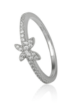 Cubic Zircon Butterfly Sterling Silver Ring