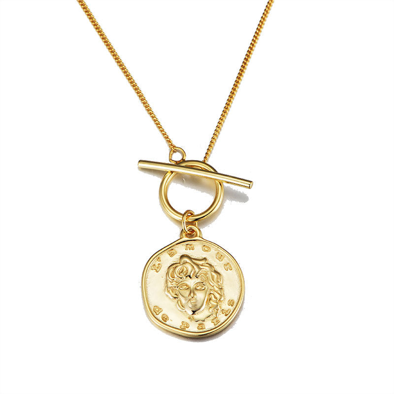 Coin 18K Gold Plated 925 Sterling Silver Necklace
