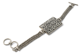 Balinese engraved sterling silver bracelet