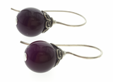 Amethyst Ball Drop 8mm Sterling Silver Earring