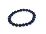 Crystal Lapis Round Bead Bracelet