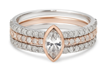 Rose Gold Plated Middle Cubic Zirconia Sterling silver Ring