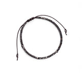 Beaded Metal Black Adjustable Bracelet