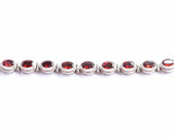Garnet Sterling Silver Bracelet
