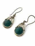 Turquoise Eyelash Sterling Silver Earrings
