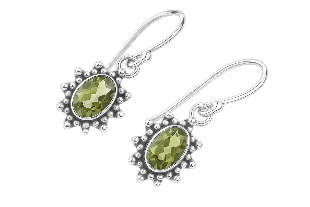 Peridot .925 Sterling Silver Drop Earrings