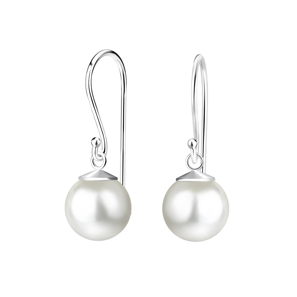 Silver 8mm Pearl Earrings