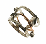 Sterling Silver & Brass Citrine Ring