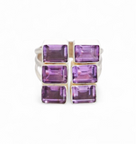 Amethyst Cubed Sterling Silver Ring