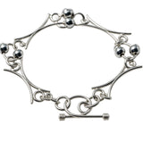 Geometric Ball Link Sterling Silver Bracelet